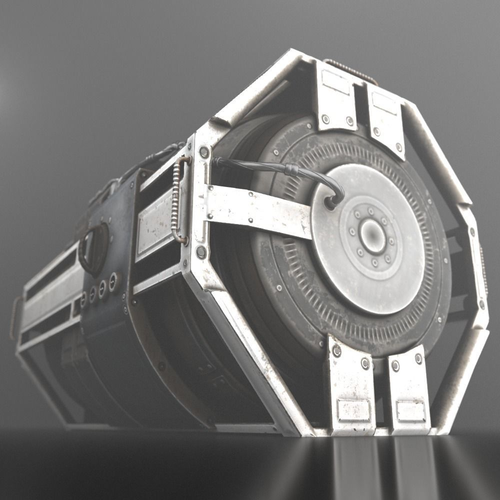 Futuristic Emergency Backup Generator  Low-poly 3D model