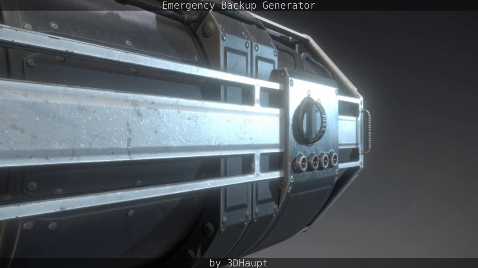 Futuristic Emergency Backup Generator  Low-poly 3D model_31