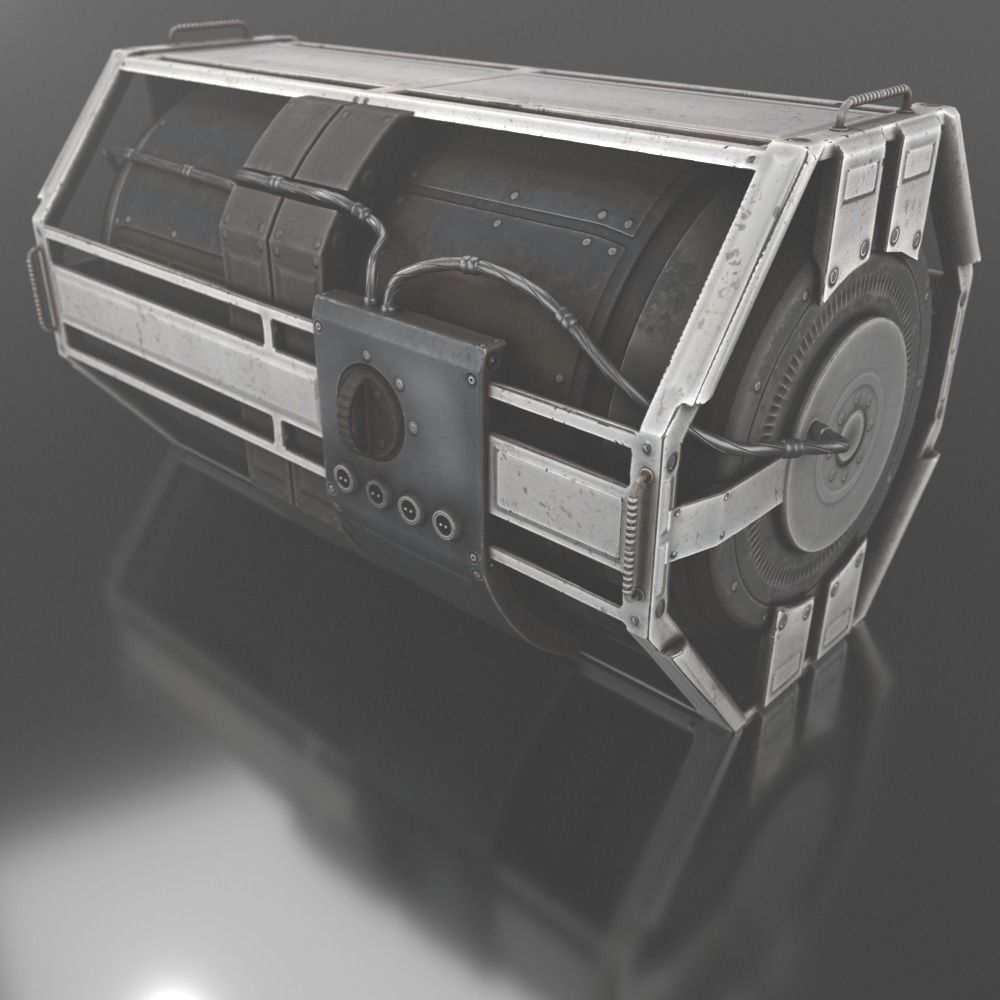 Futuristic Emergency Backup Generator  Low-poly 3D model_6