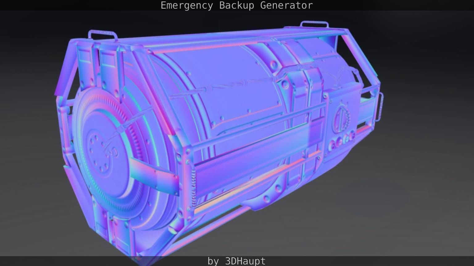 Futuristic Emergency Backup Generator  Low-poly 3D model_89