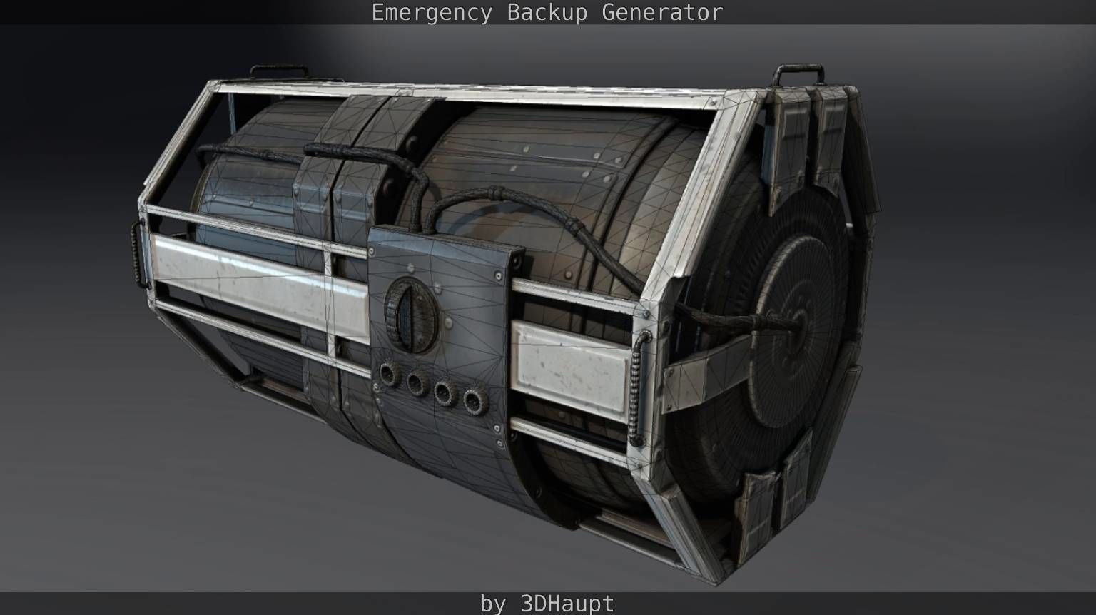 Futuristic Emergency Backup Generator  Low-poly 3D model_52