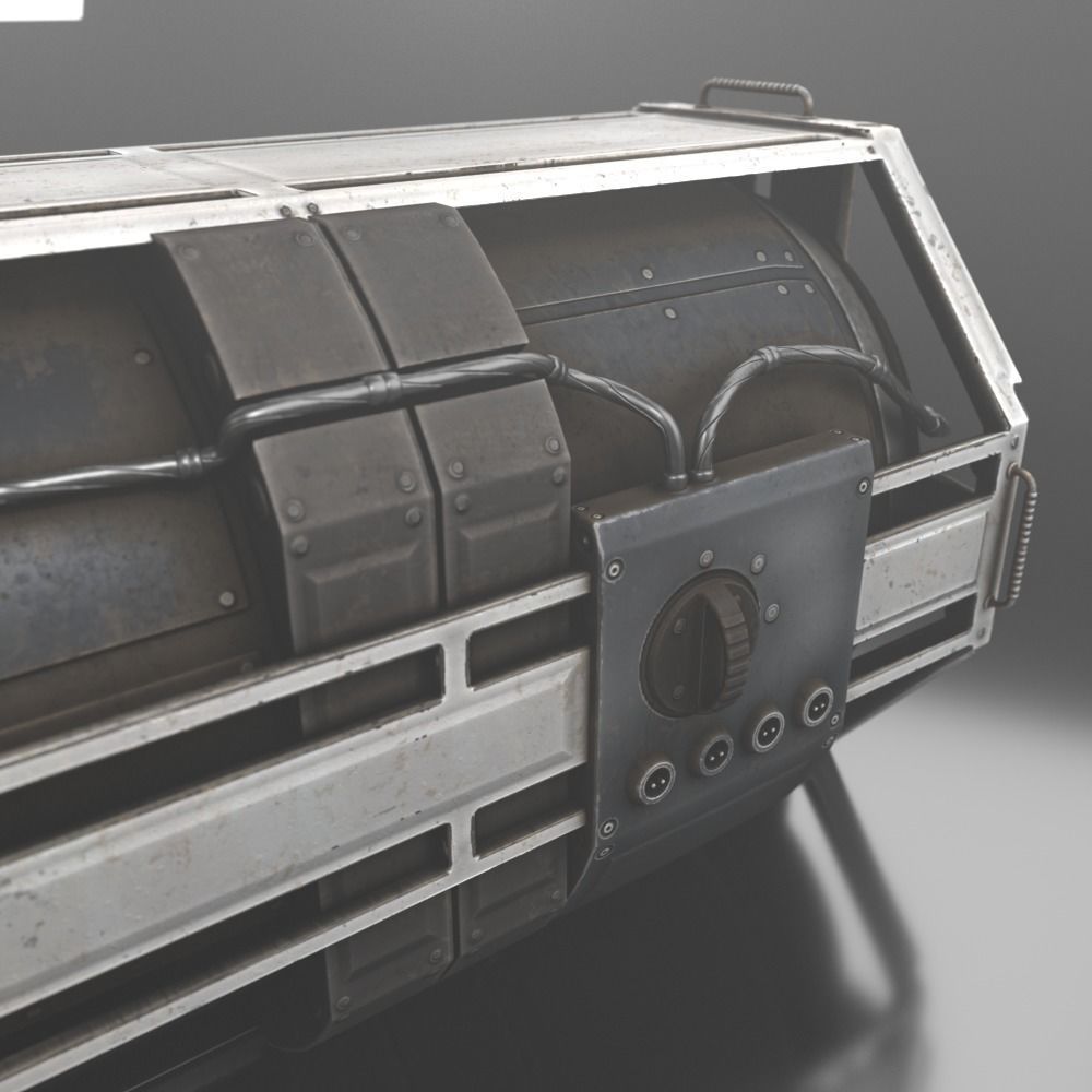 Futuristic Emergency Backup Generator  Low-poly 3D model_8