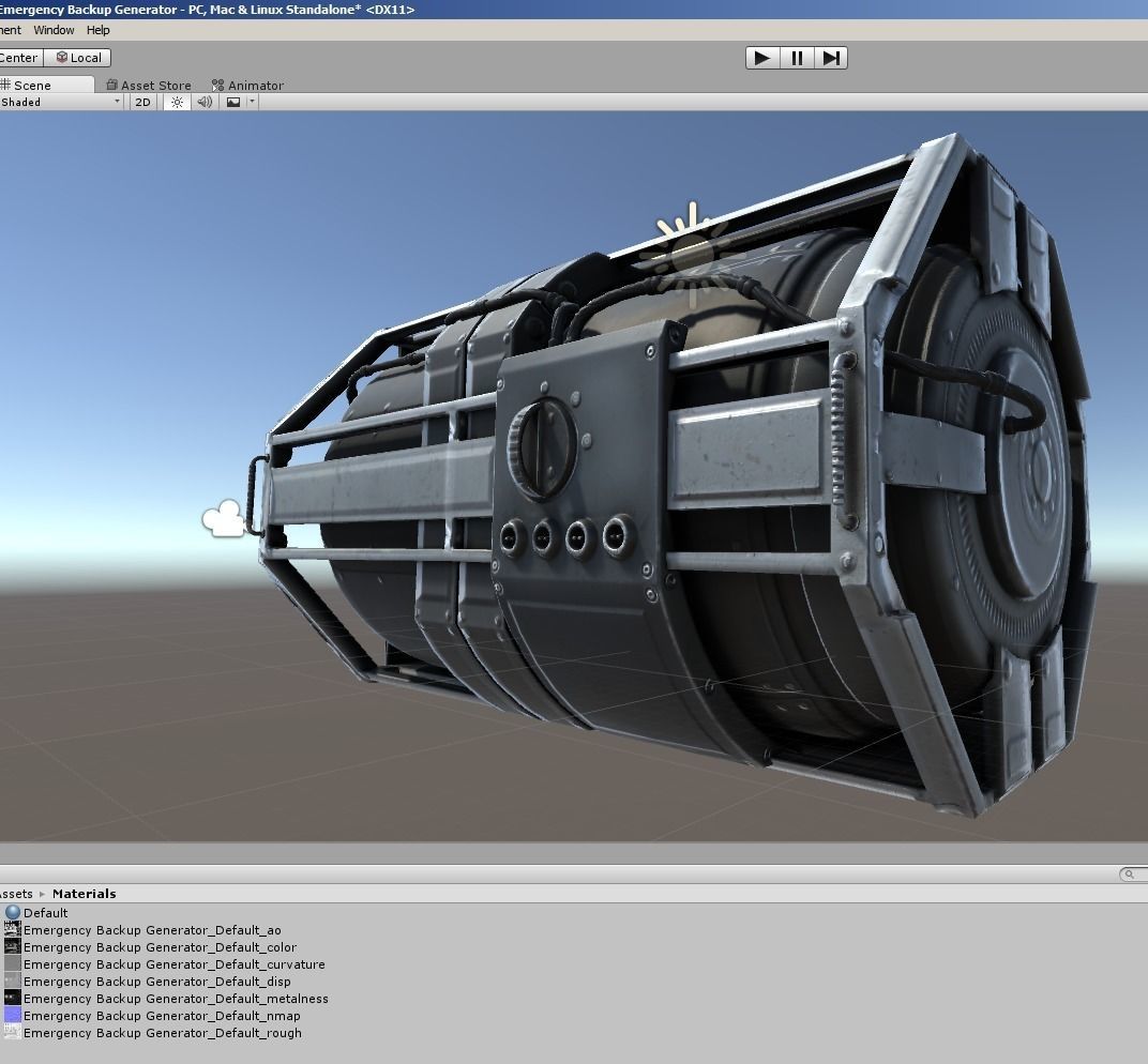 Futuristic Emergency Backup Generator  Low-poly 3D model_16