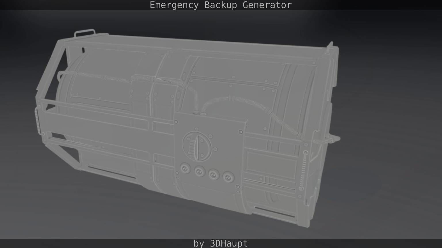 Futuristic Emergency Backup Generator  Low-poly 3D model_98