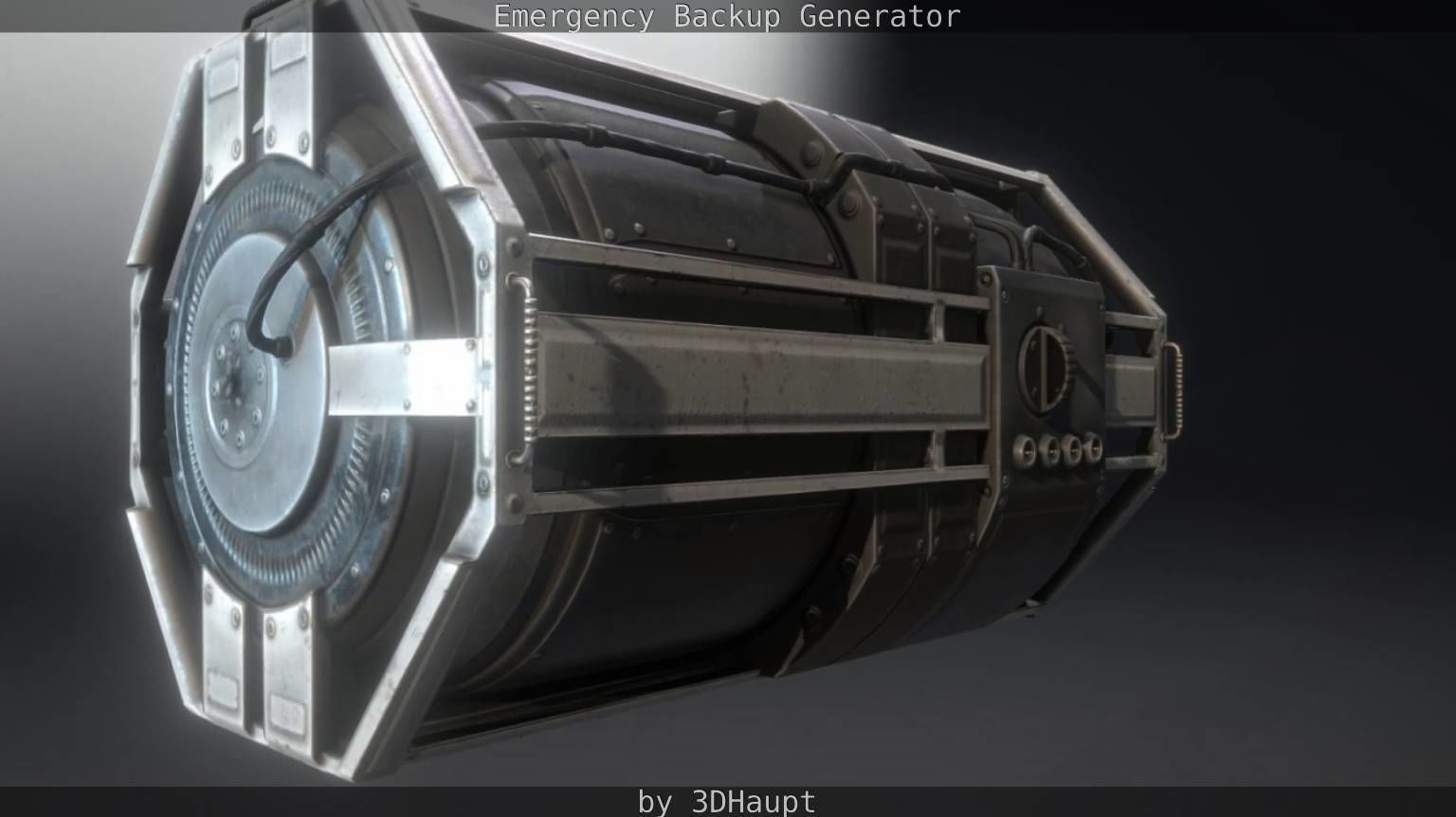 Futuristic Emergency Backup Generator  Low-poly 3D model_24