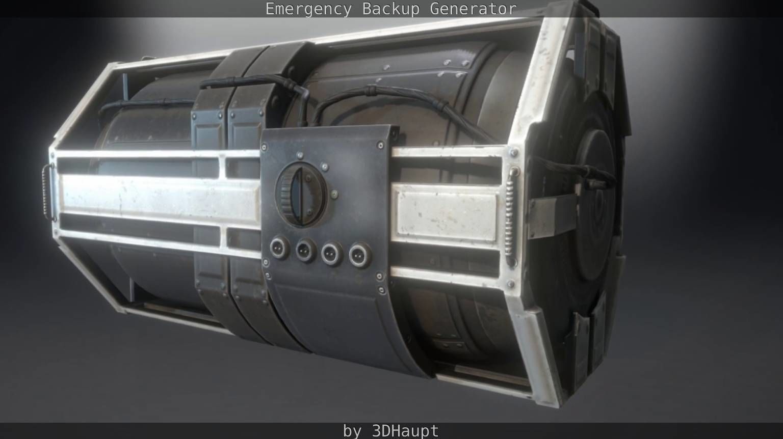 Futuristic Emergency Backup Generator  Low-poly 3D model_43