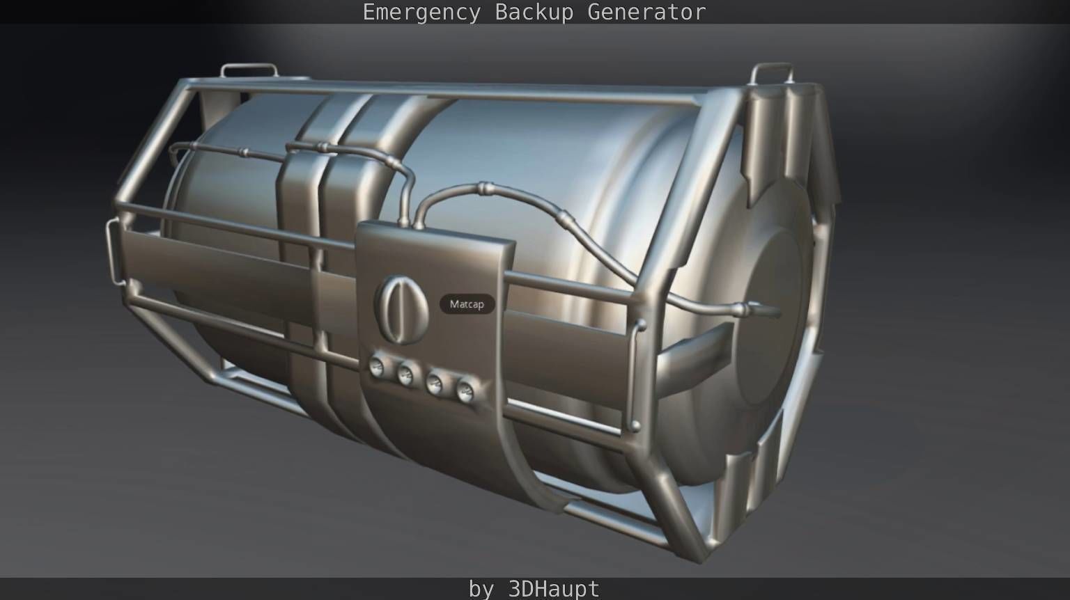 Futuristic Emergency Backup Generator  Low-poly 3D model_59