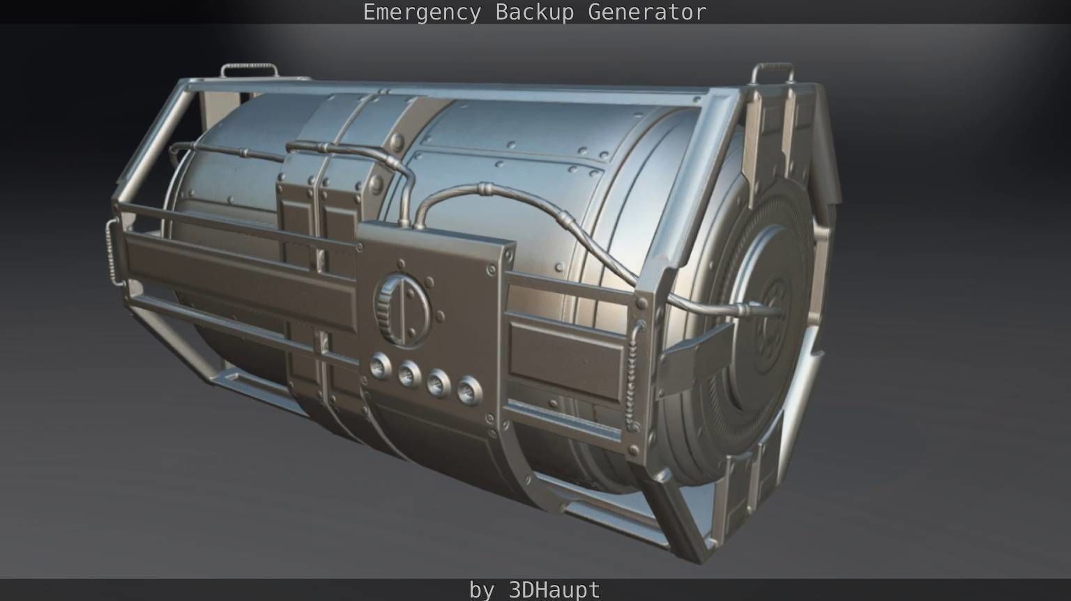 Futuristic Emergency Backup Generator  Low-poly 3D model_65