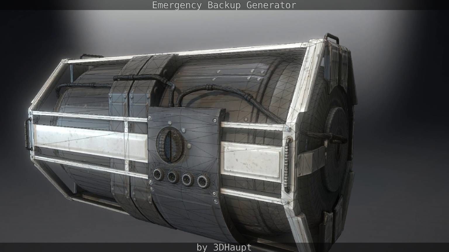 Futuristic Emergency Backup Generator  Low-poly 3D model_45