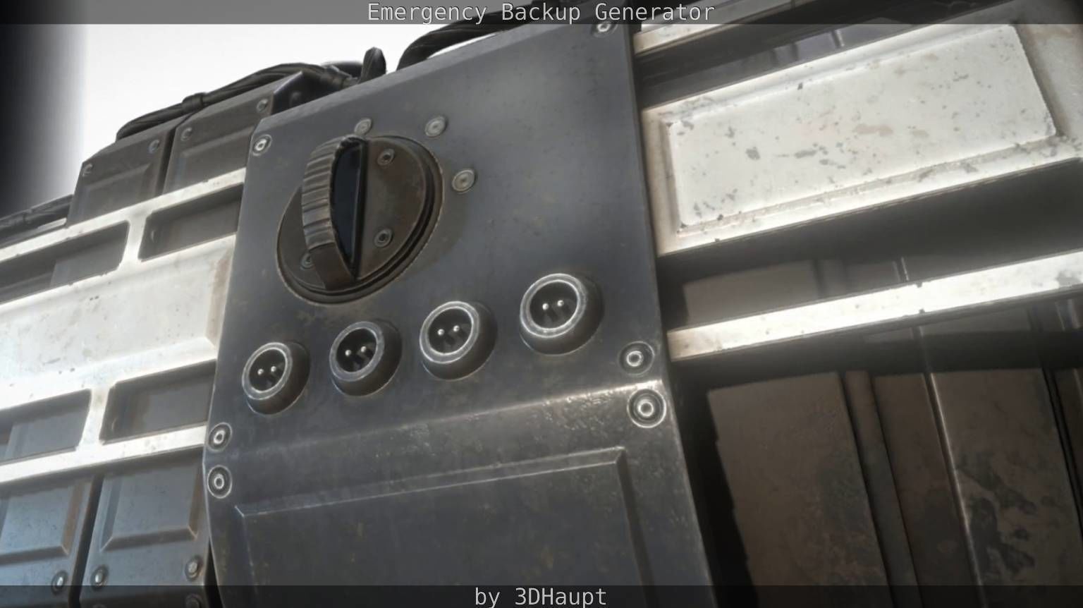 Futuristic Emergency Backup Generator  Low-poly 3D model_41