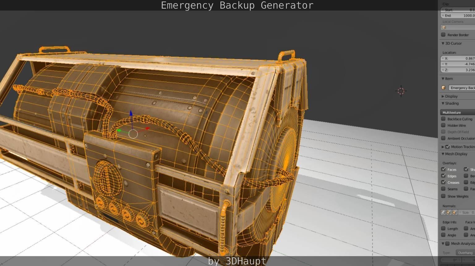Futuristic Emergency Backup Generator  Low-poly 3D model_133