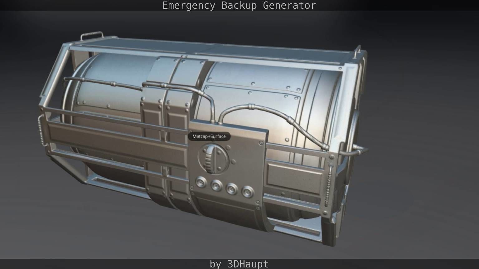 Futuristic Emergency Backup Generator  Low-poly 3D model_100