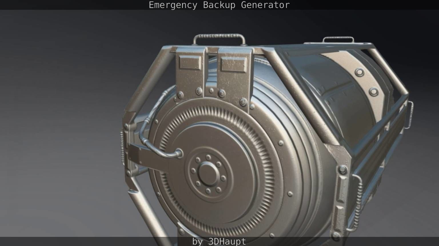 Futuristic Emergency Backup Generator  Low-poly 3D model_68
