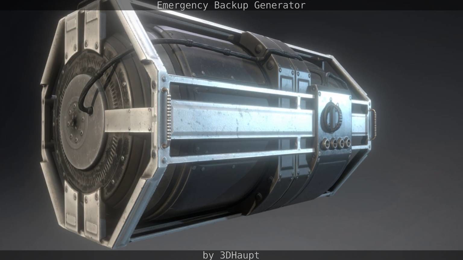 Futuristic Emergency Backup Generator  Low-poly 3D model_27
