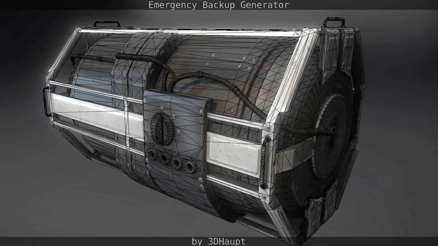 Futuristic Emergency Backup Generator  Low-poly 3D model_47