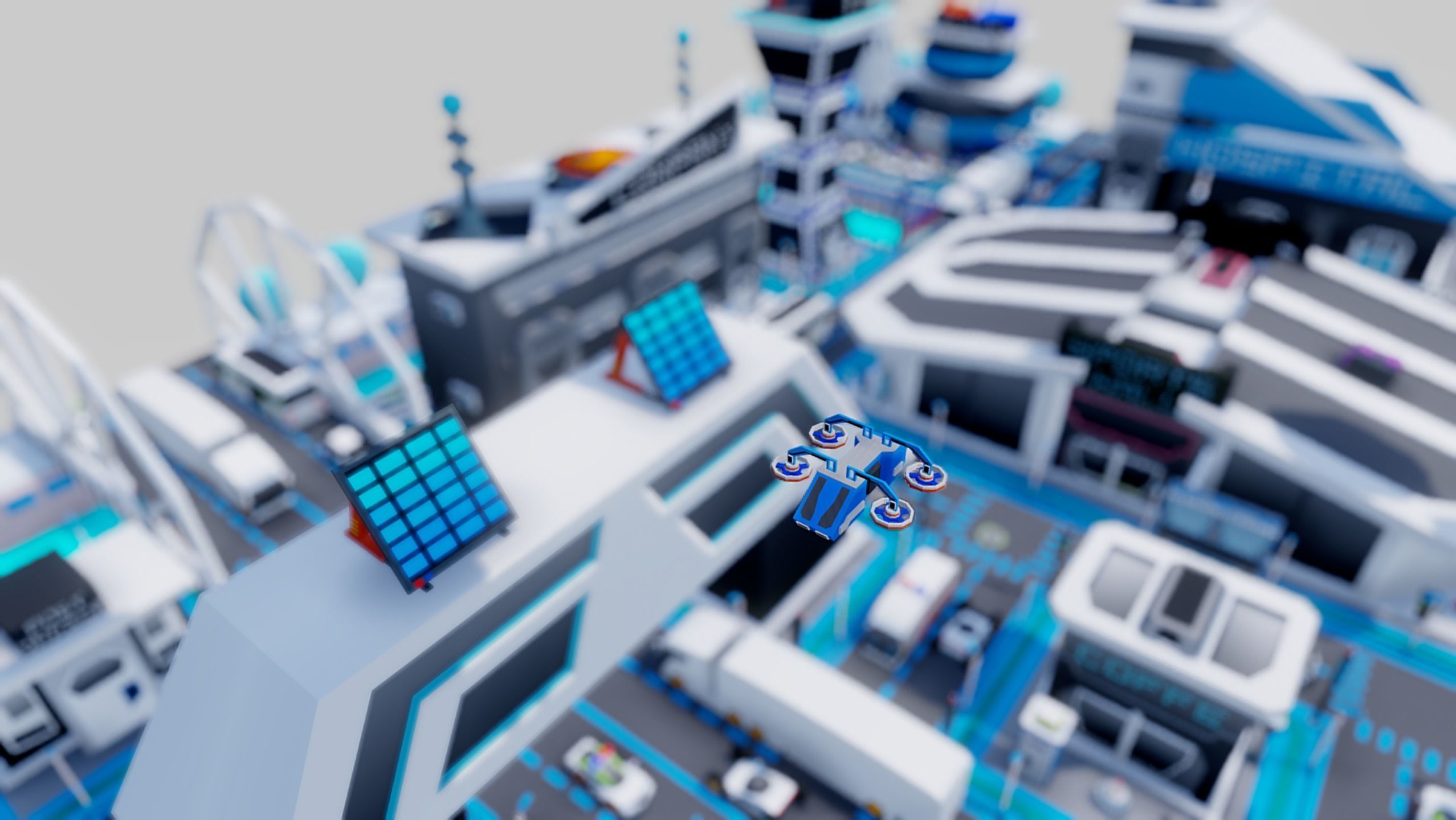 Smart City Low Polly Low-poly 3D model_6