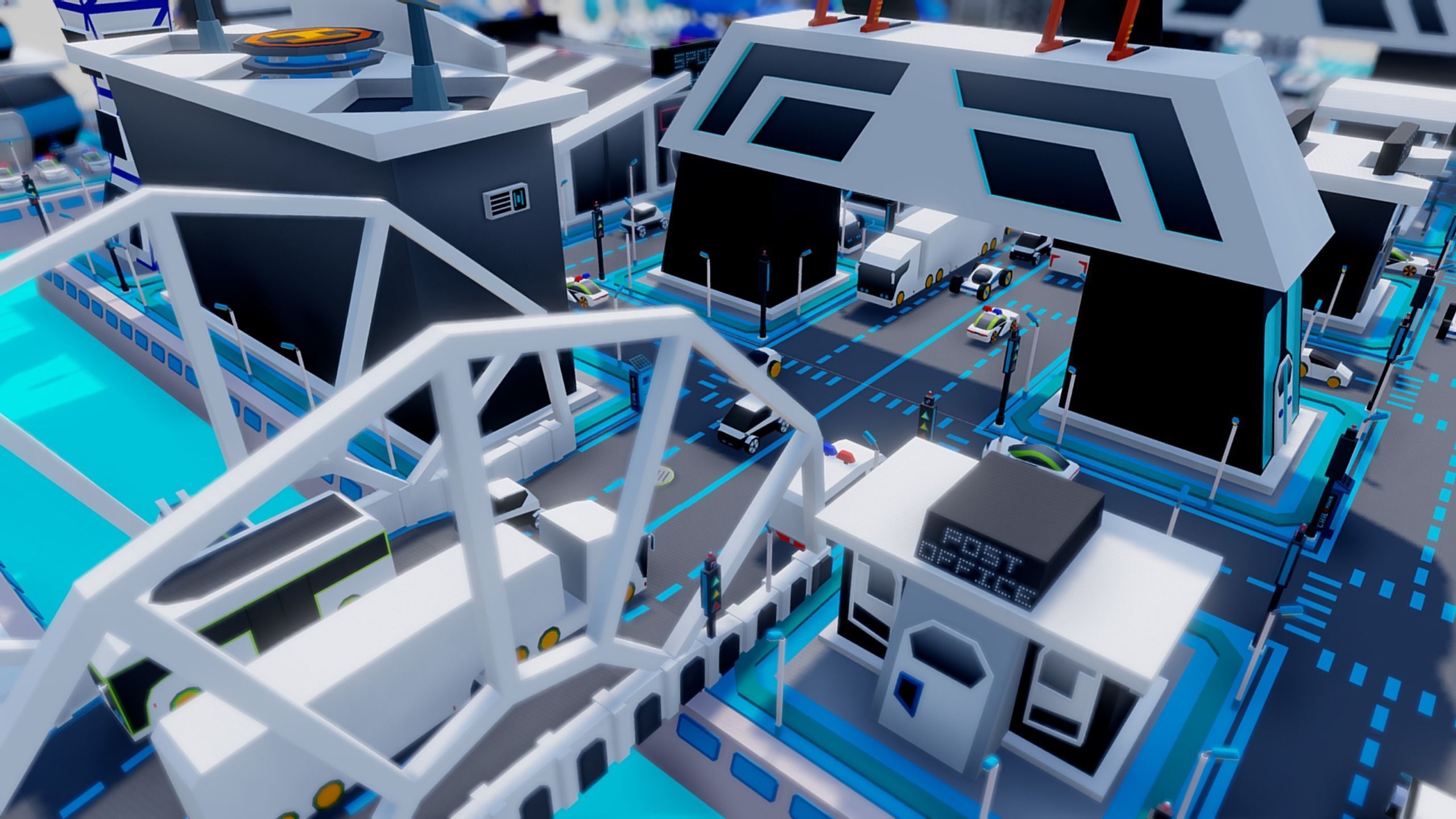 Smart City Low Polly Low-poly 3D model_12