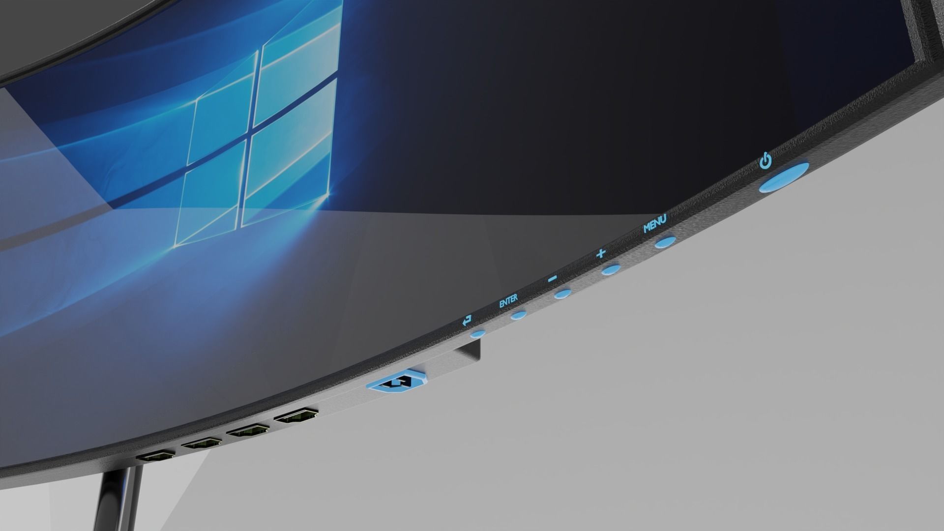 curved monitor  3D model_3