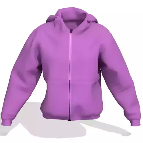Lilac fleece hoodie with zipper 