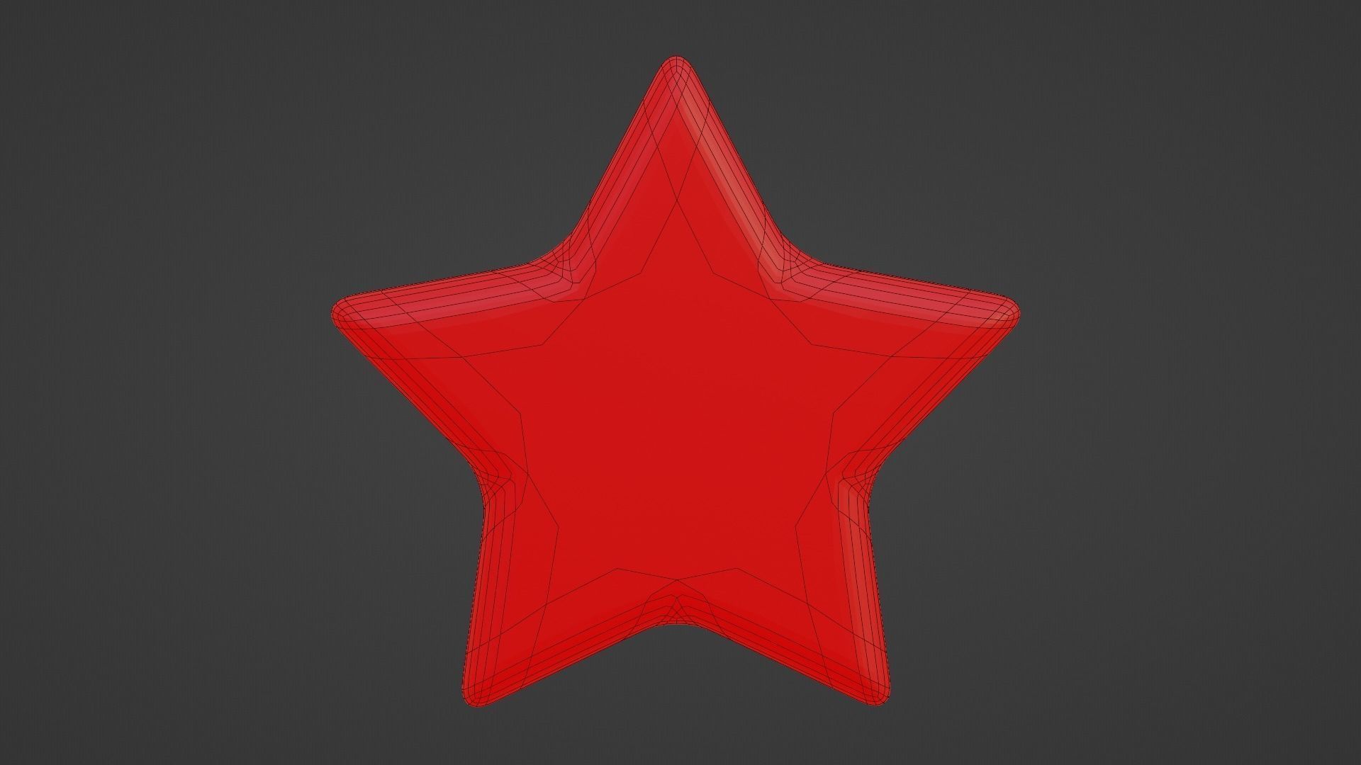 Red Star Low-poly 3D model_13