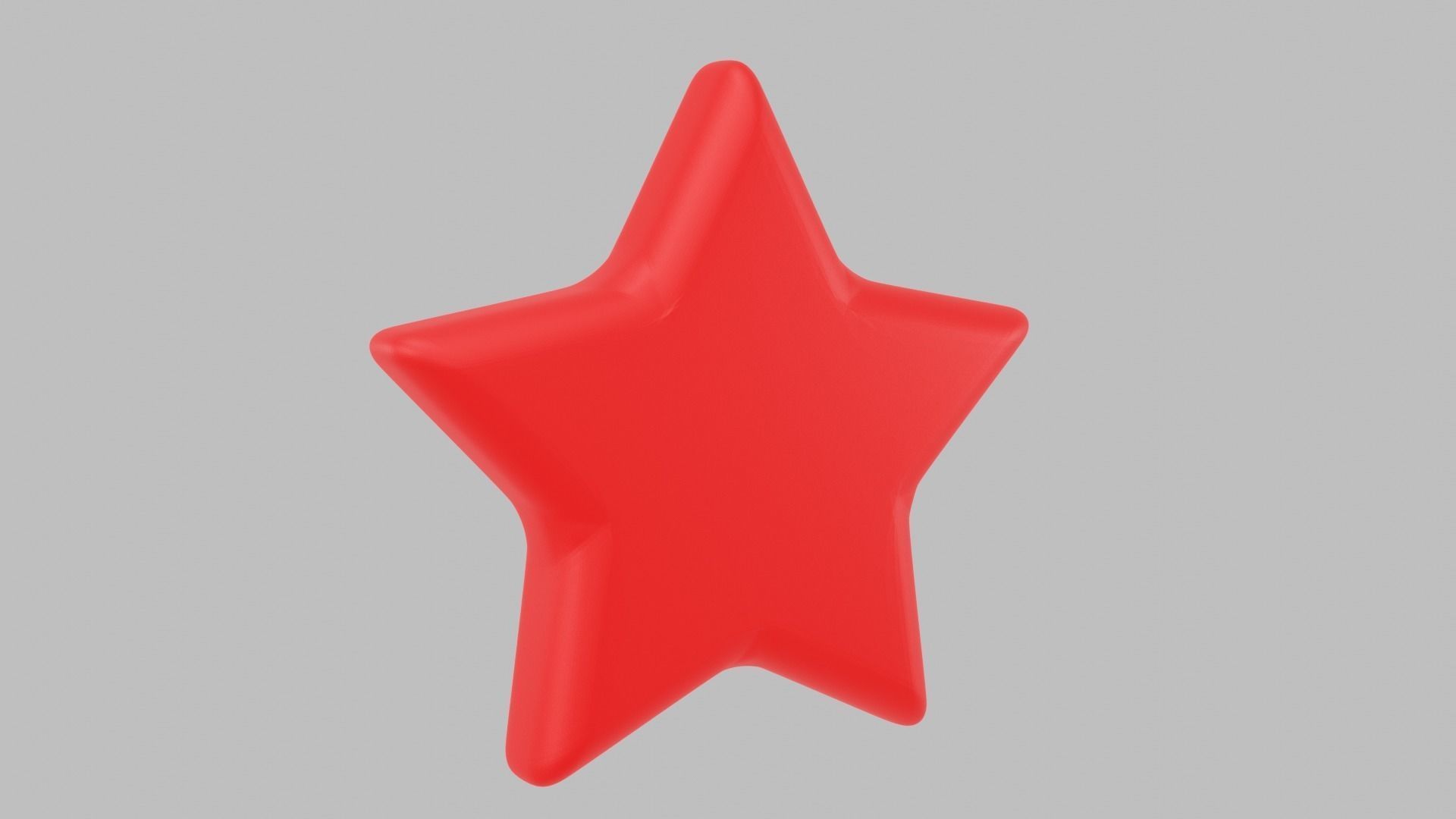 Red Star Low-poly 3D model_1