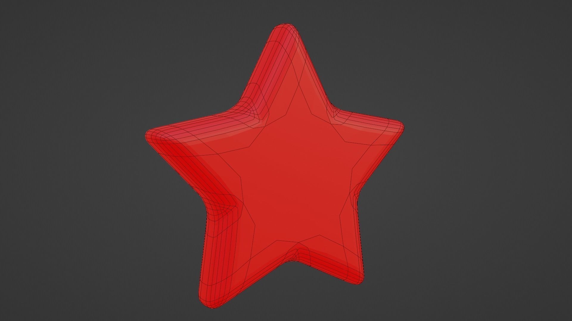 Red Star Low-poly 3D model_15
