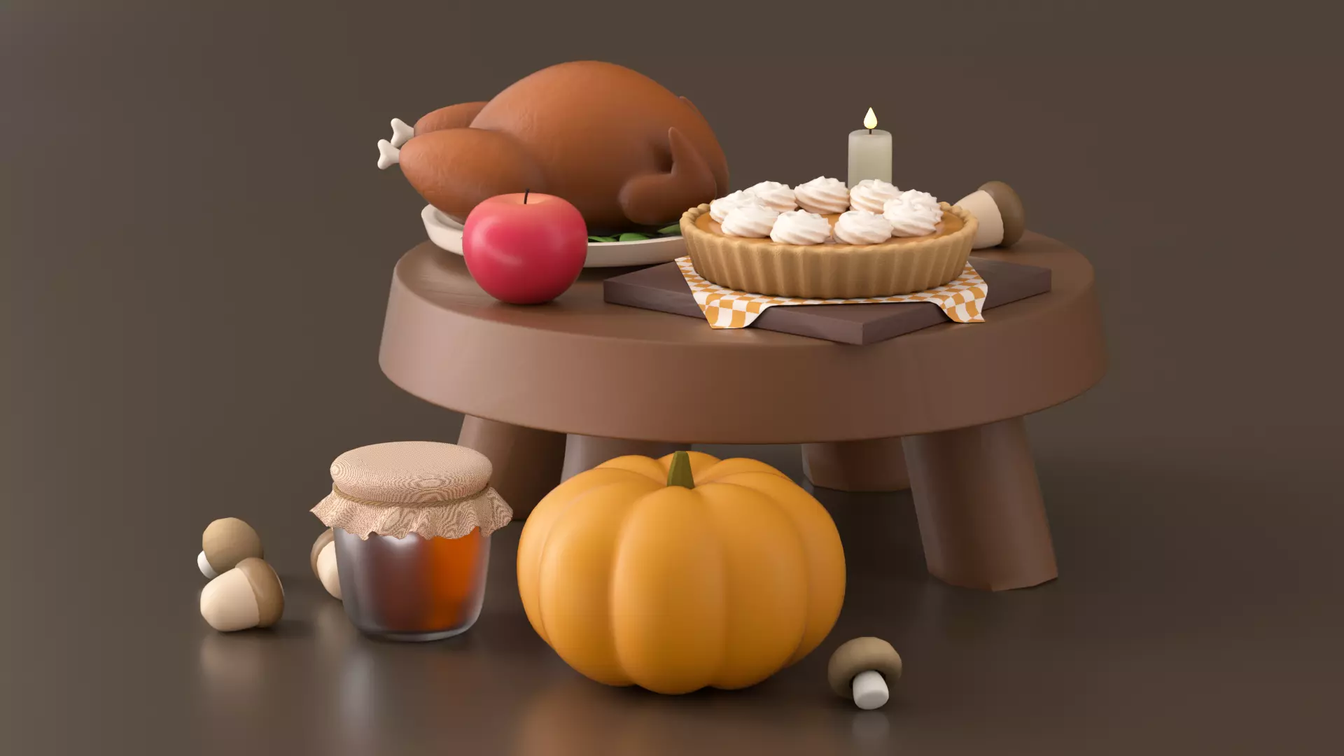 Thanksgiving Day Assets Pack 3D model