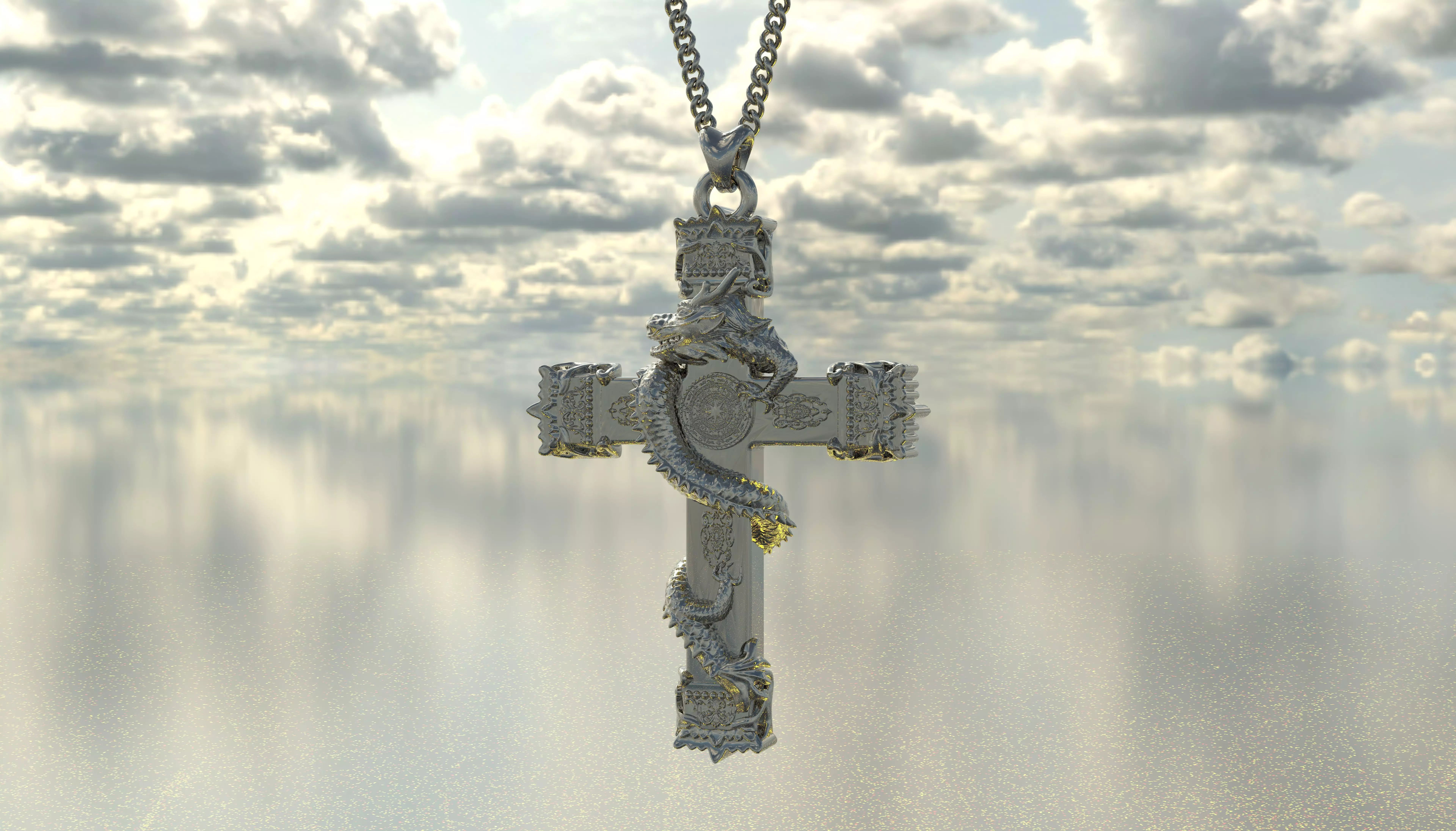 DRAGON ON THE CROSS 3D print model