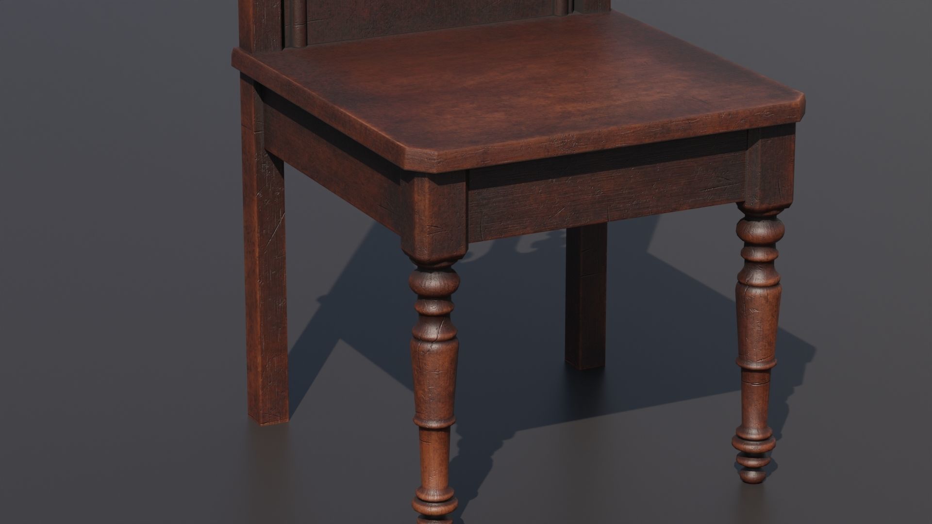 Medieval chair 3D model_3