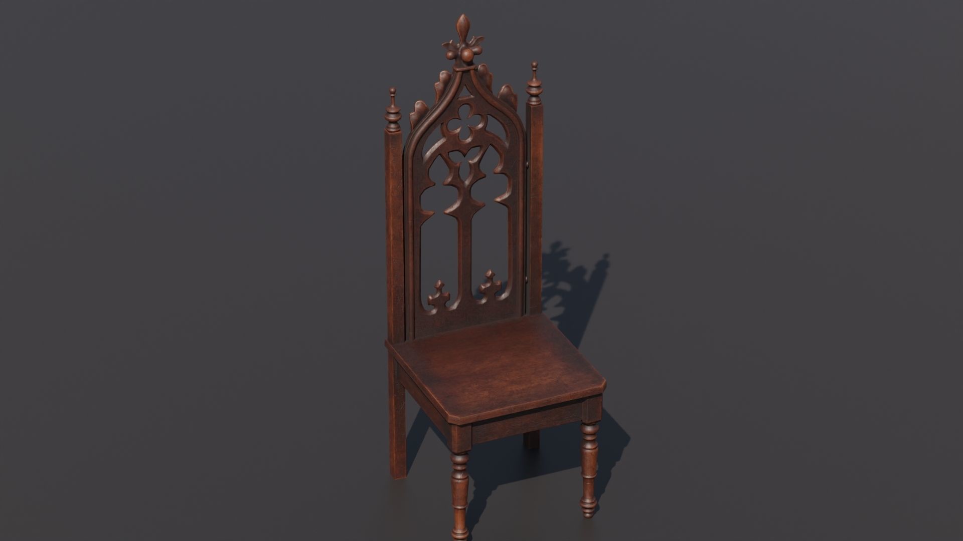 Medieval chair 3D model_1