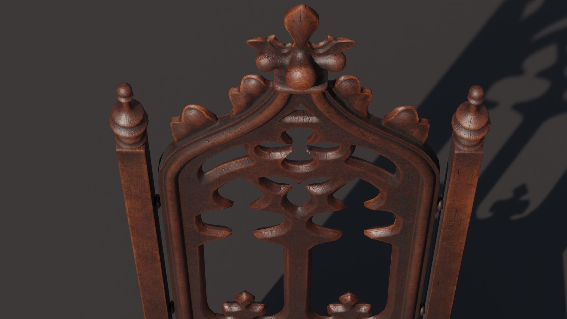 Medieval chair 3D model_9