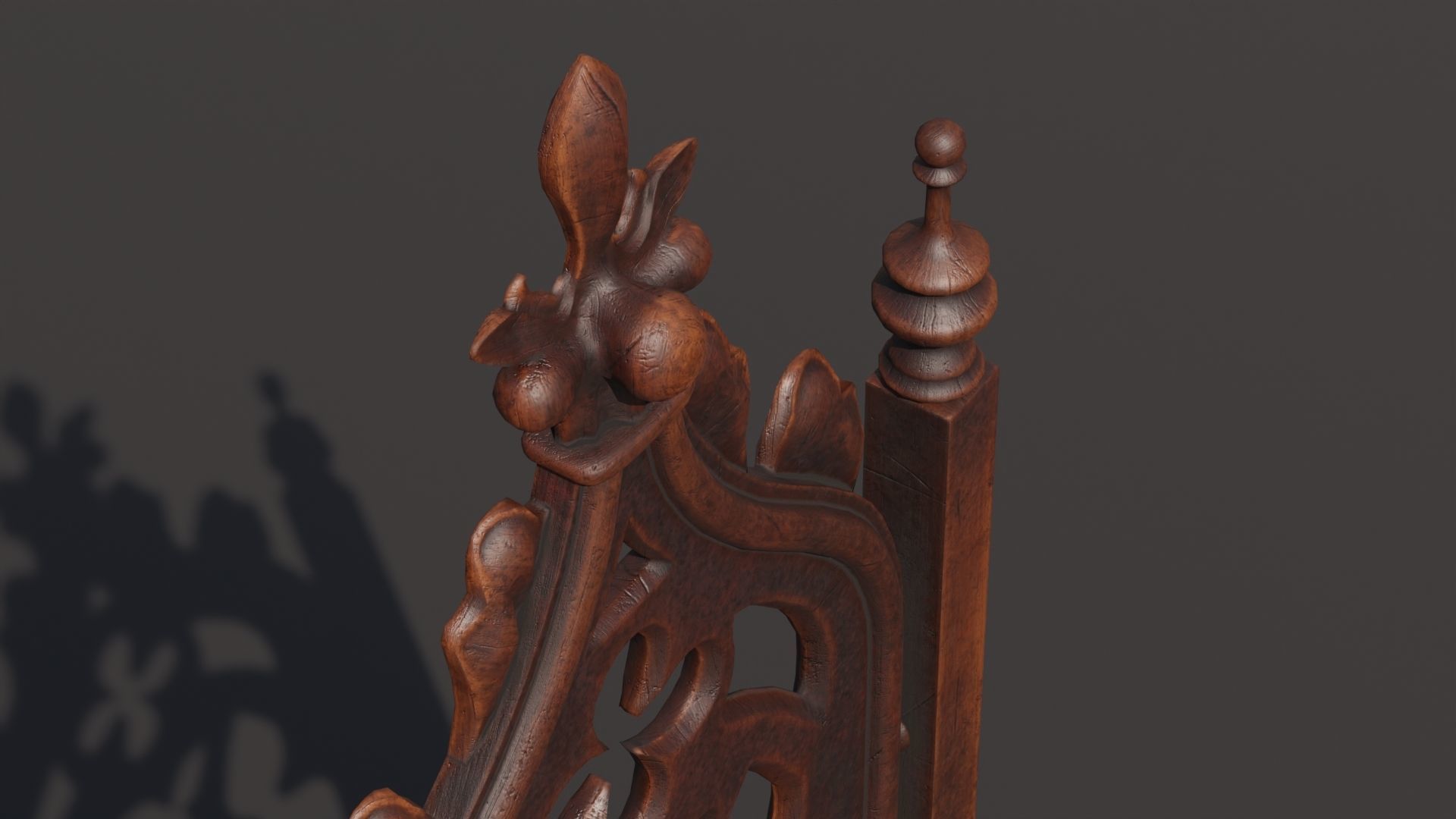 Medieval chair 3D model_2