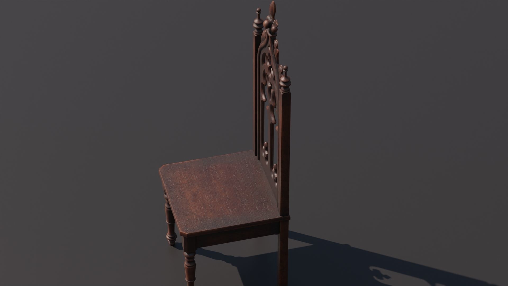 Medieval chair 3D model_6