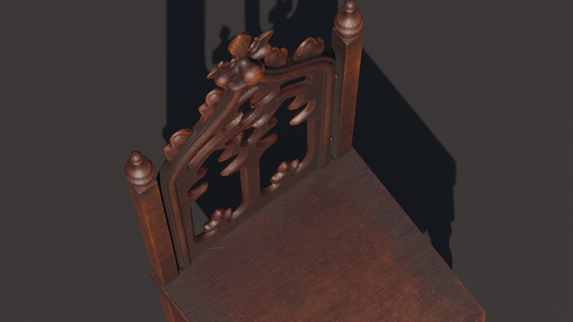 Medieval chair 3D model_8