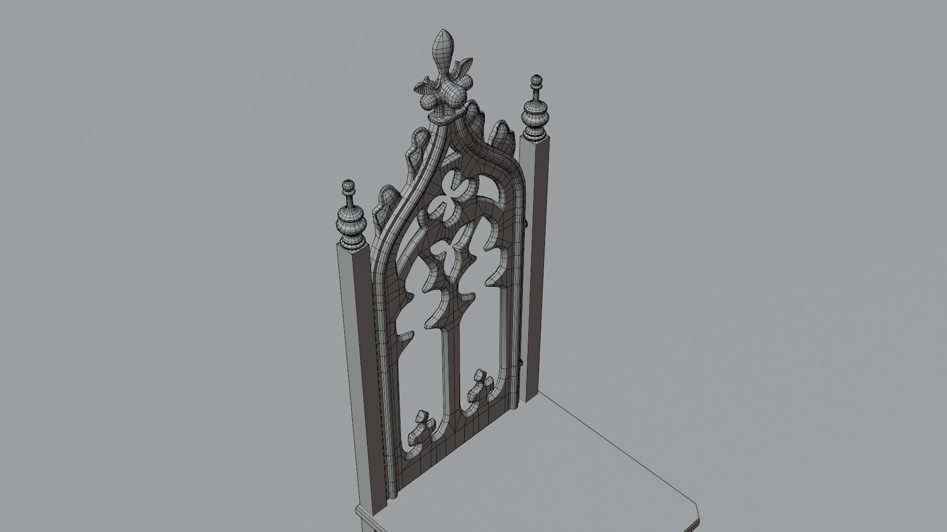 Medieval chair 3D model_16