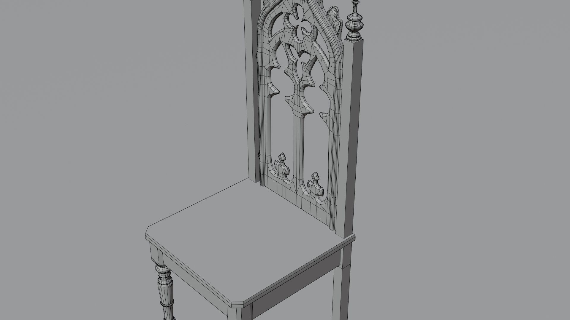 Medieval chair 3D model_15