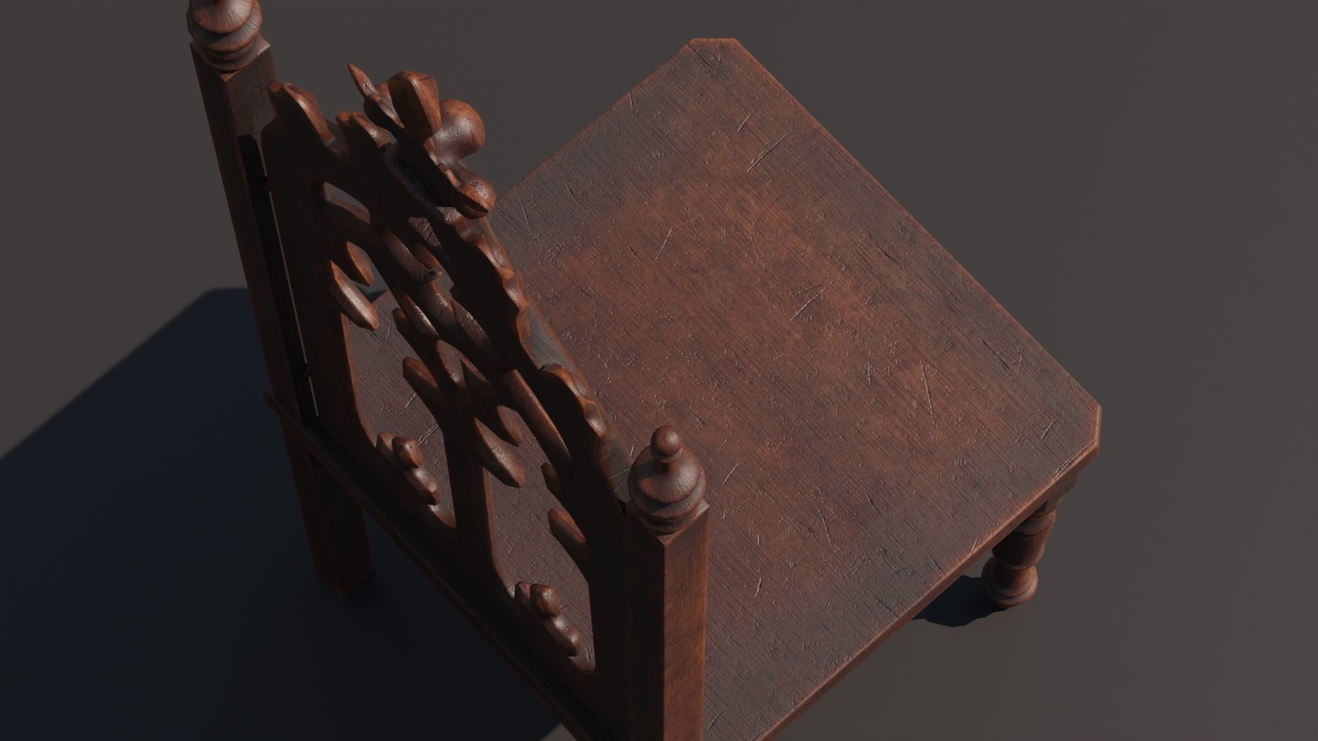 Medieval chair 3D model_11