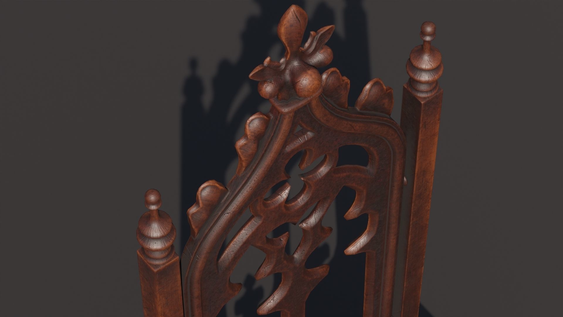 Medieval chair 3D model_5