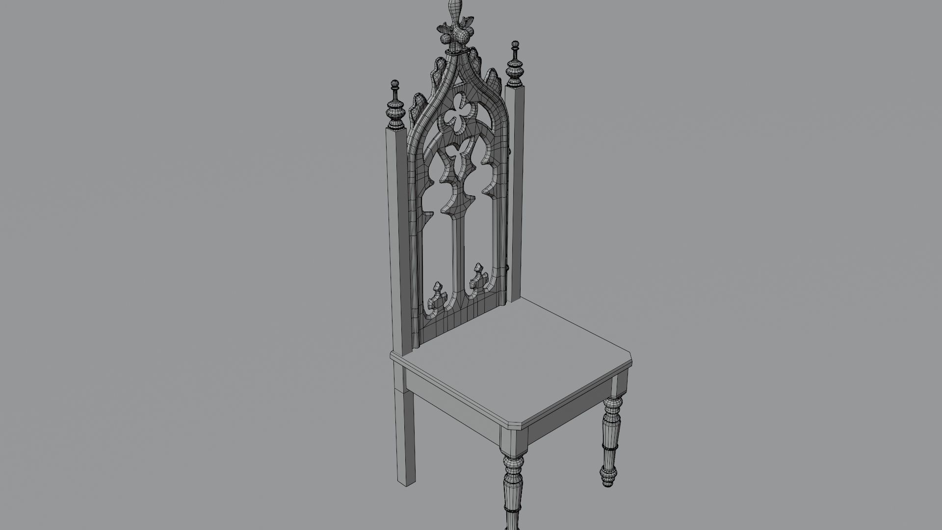 Medieval chair 3D model_13