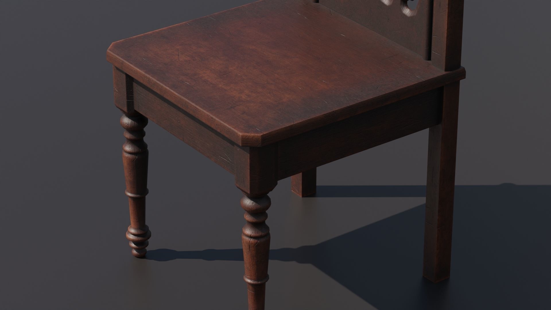 Medieval chair 3D model_7