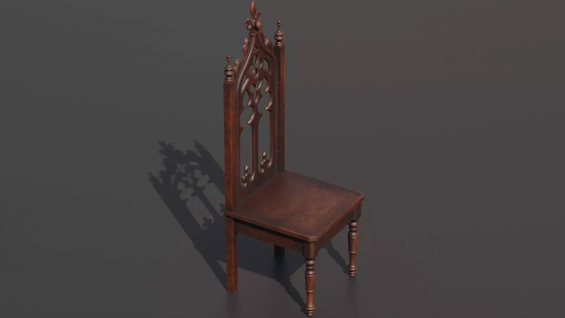 Medieval chair 3D model_0
