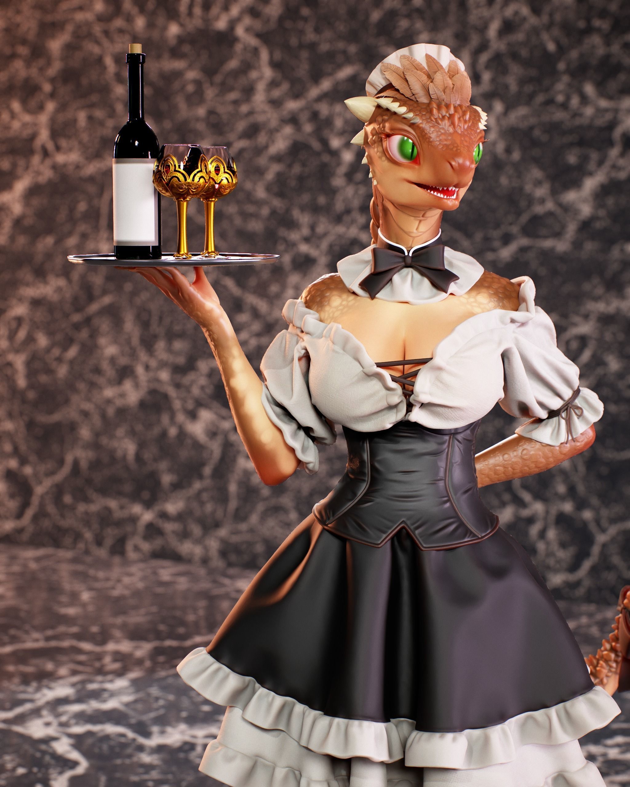 Lizard Maiden 3D print model_1