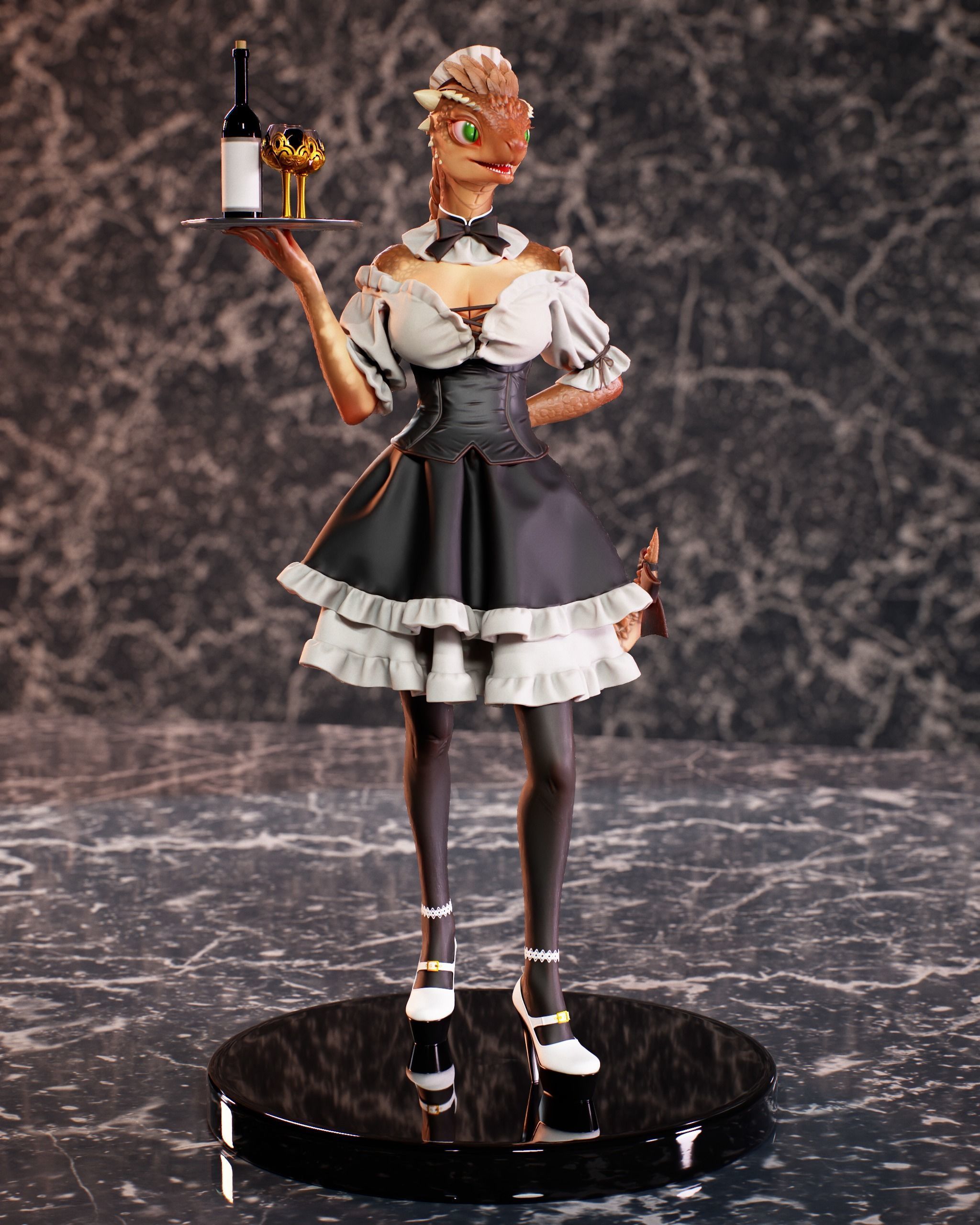 Lizard Maiden 3D print model_5