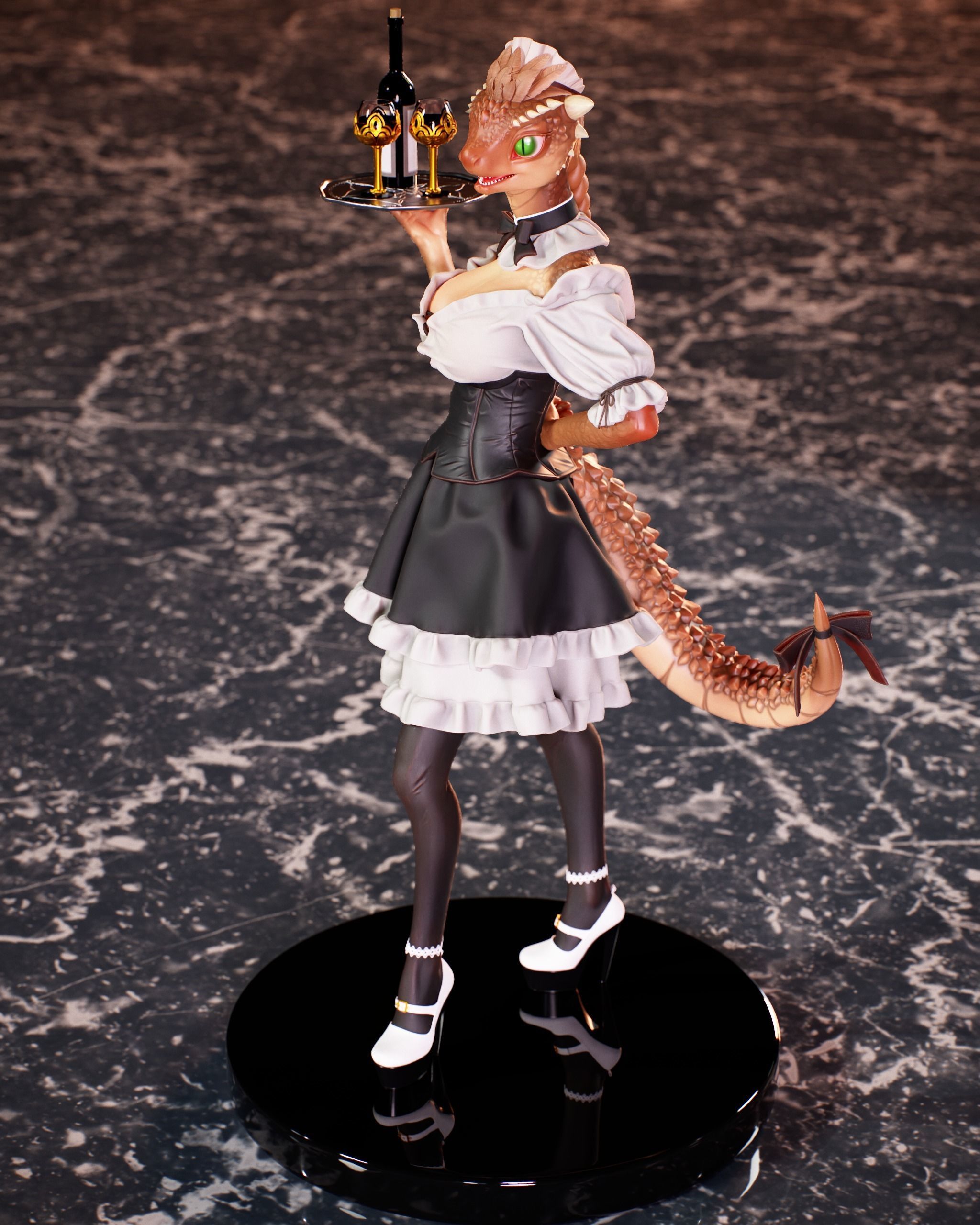 Lizard Maiden 3D print model_2
