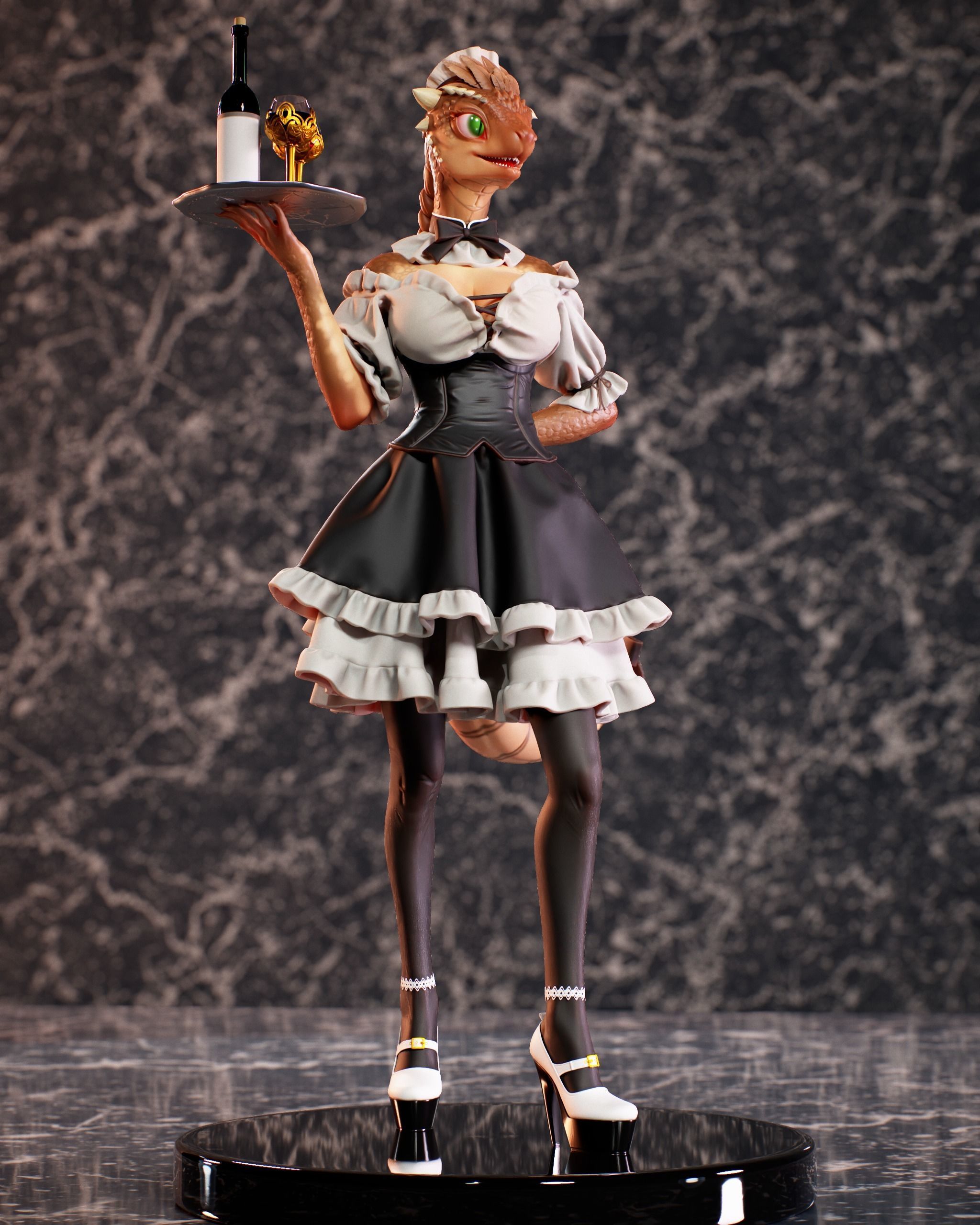 Lizard Maiden 3D print model_3