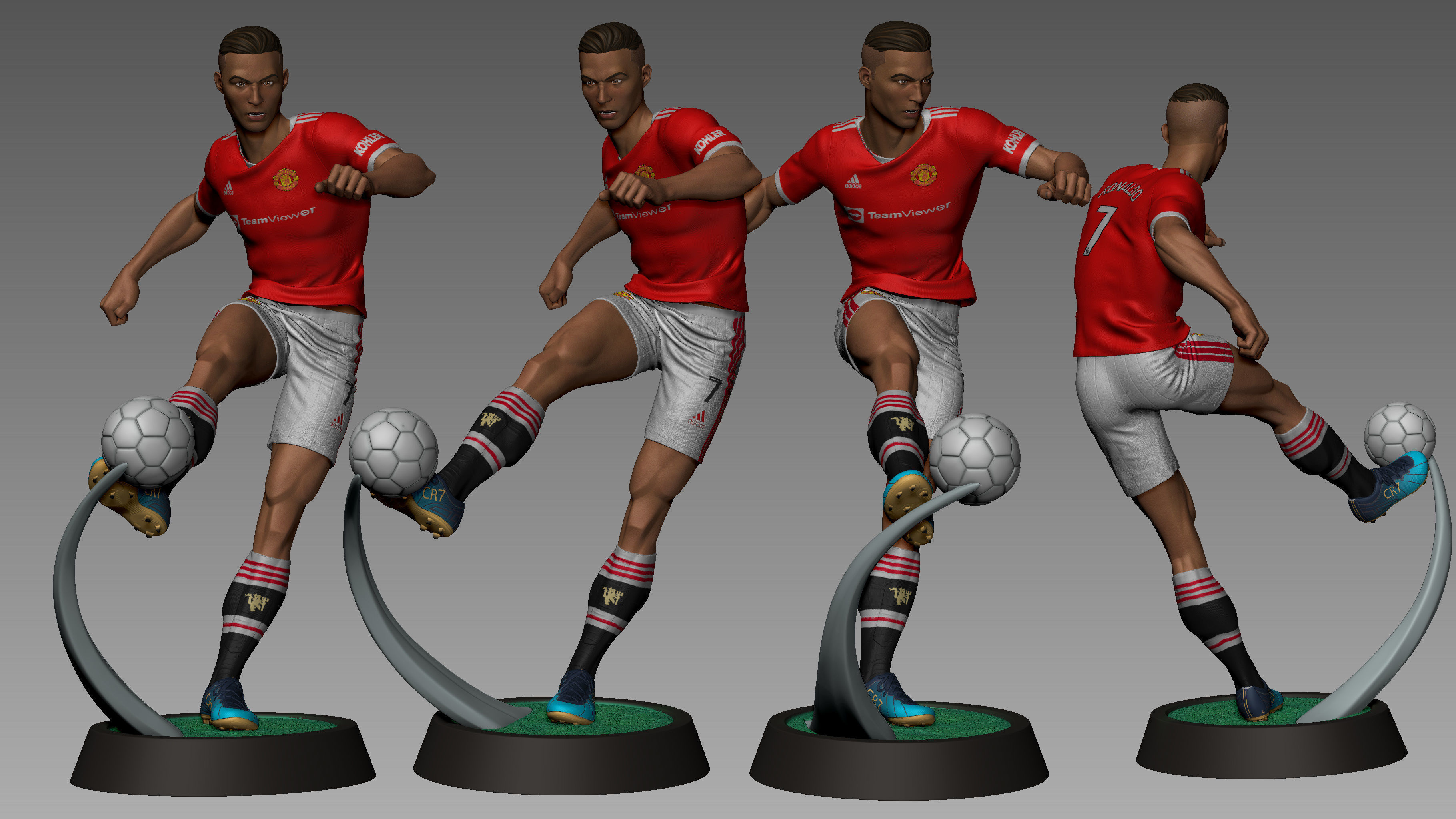 CRISTIANO RONALDO CR7 STYLIZED STATUE 3D print model_5