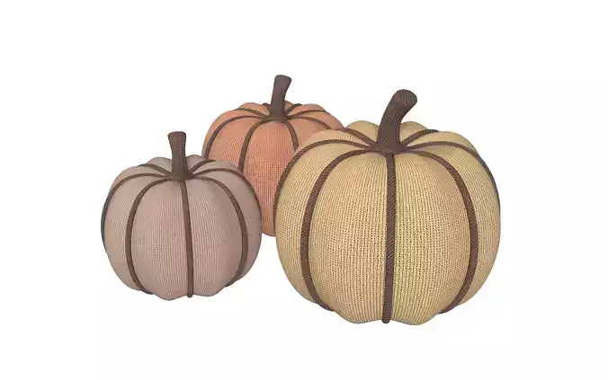 Fabric Pumpkin Decor SET 3D model