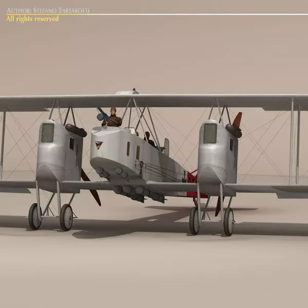 Gotha G IV Bomber 3D model_0