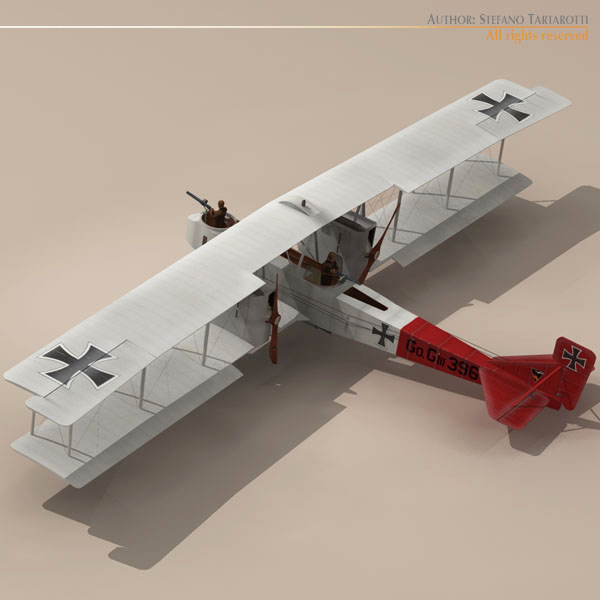 Gotha G IV Bomber 3D model_5