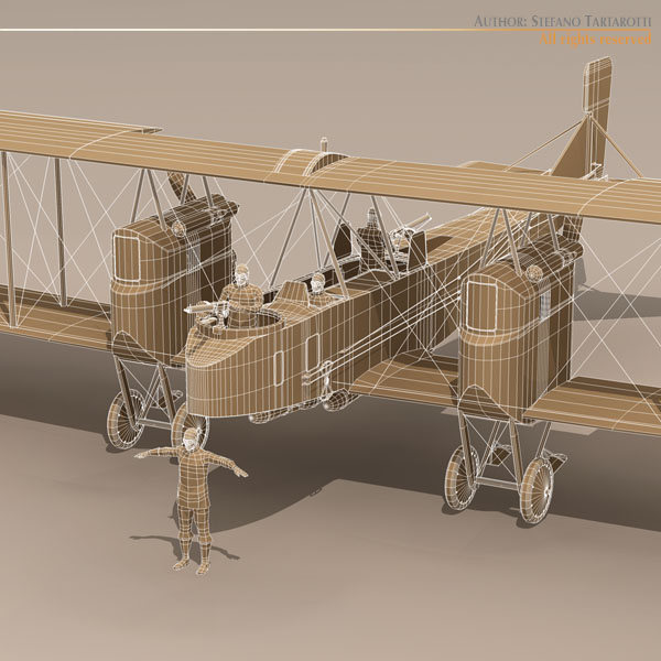Gotha G IV Bomber 3D model_1